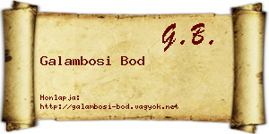 Galambosi Bod névjegykártya